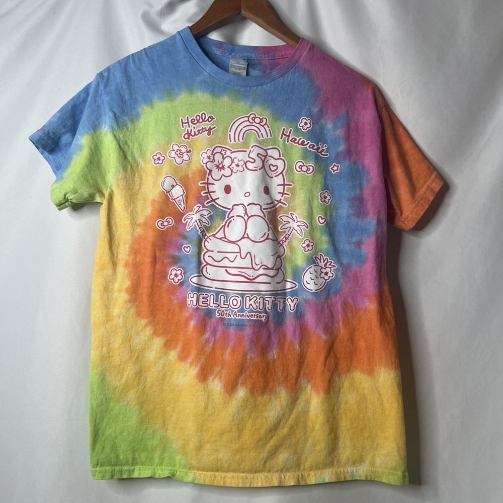 Hello Kitty M T-shirt 50th‎ anniversary Hawaii Limited Edition Tee Tie Dye